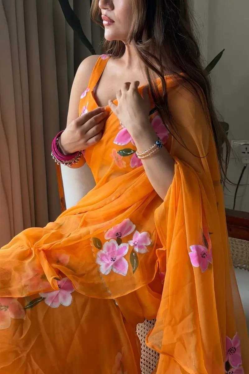 YNF Wholesale Premium Georgette Printed Sarees  | Surat Manufacturer