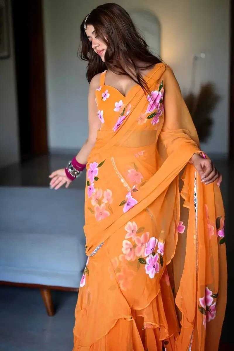 YNF Wholesale Premium Georgette Printed Sarees  | Surat Manufacturer