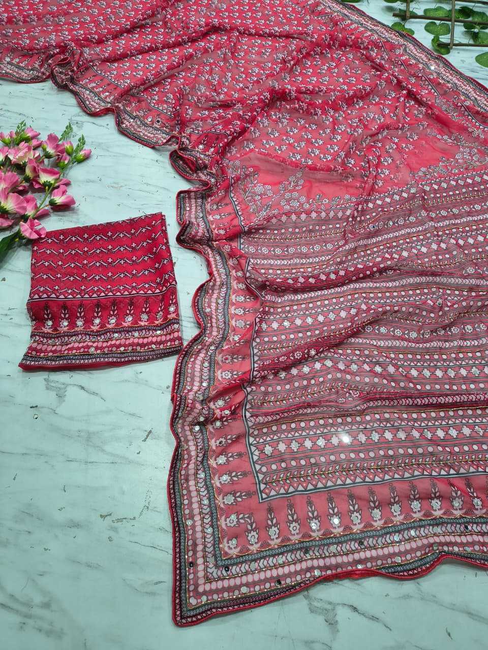 YNF Wholesale Georgette Printed Sarees  | Surat Manufacturer