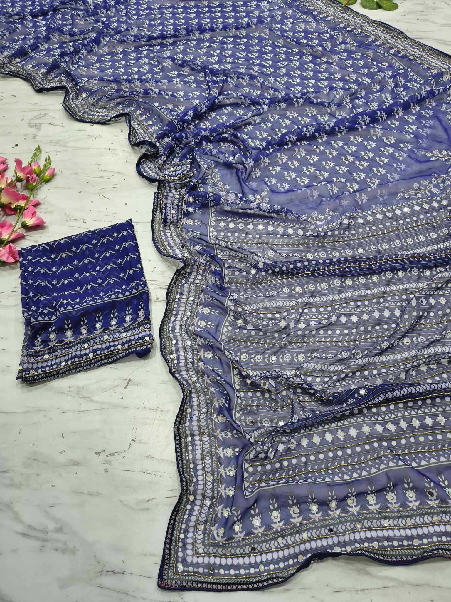 YNF Wholesale Georgette Printed Sarees  | Surat Manufacturer
