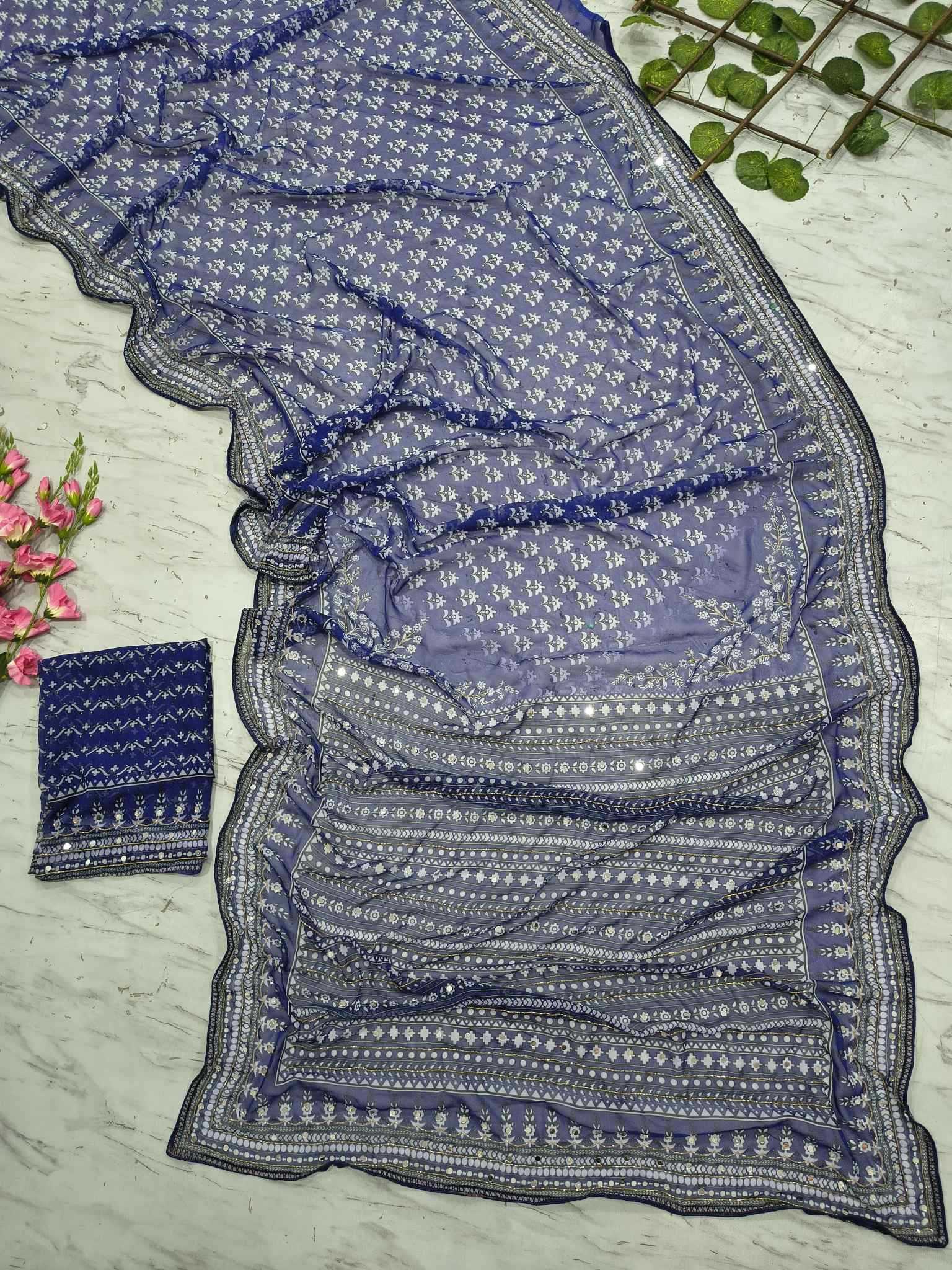 YNF Wholesale Georgette Printed Sarees  | Surat Manufacturer