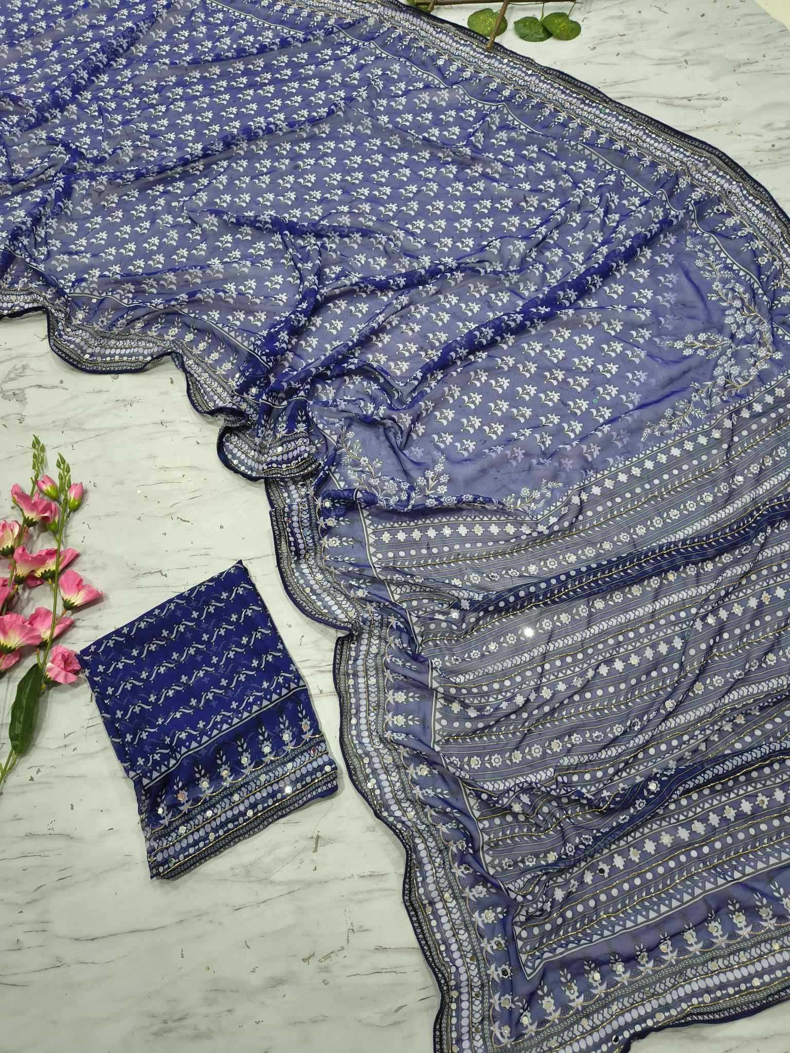 YNF Wholesale Georgette Printed Sarees  | Surat Manufacturer
