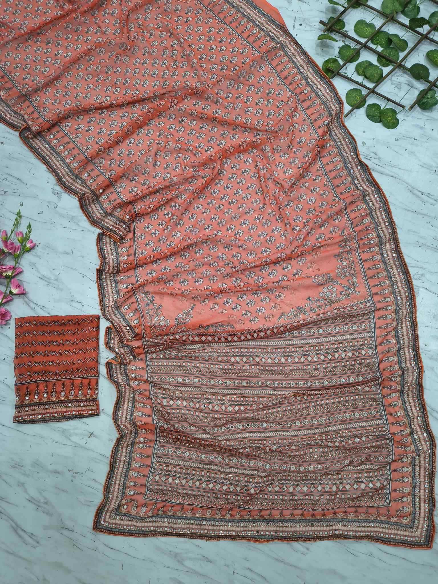 YNF Wholesale Georgette Printed Sarees  | Surat Manufacturer