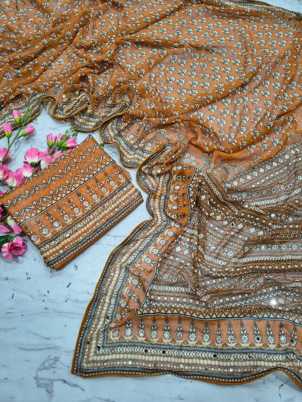 YNF Wholesale Georgette Printed Sarees  | Surat Manufacturer
