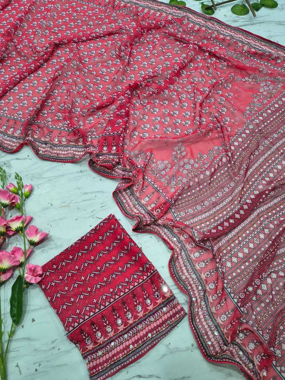 YNF Wholesale Georgette Printed Sarees  | Surat Manufacturer