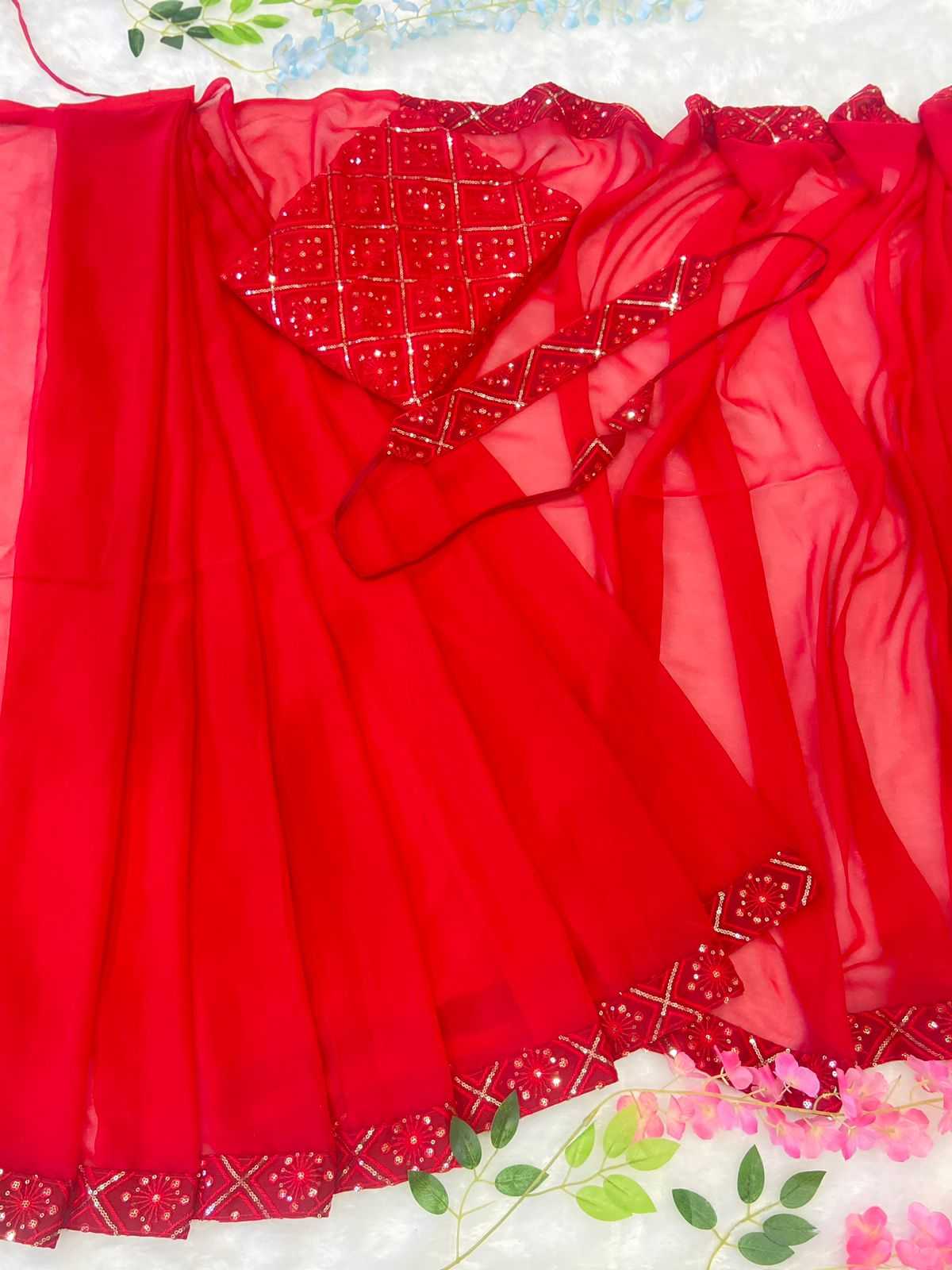 YNF Wholesale Georgette Ready To Wear Sarees  | Surat Manufacturer