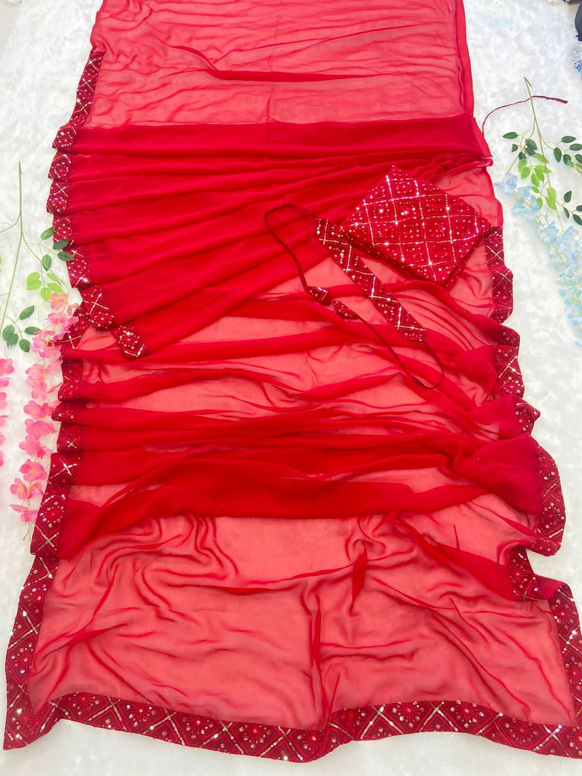 YNF Wholesale Georgette Ready To Wear Sarees  | Surat Manufacturer