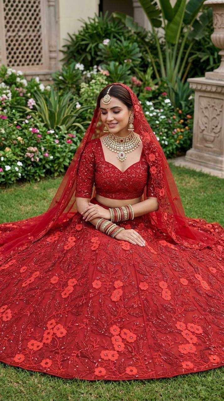 YNF Wholesale Butterfly Net Embroidered Lehenga  | Surat Manufacturer
