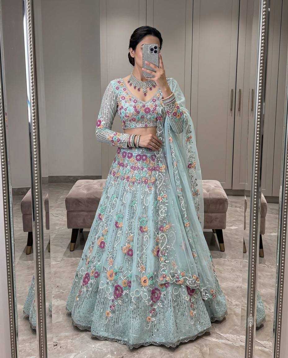 YNF Wholesale Organza Silk Embroidered Lehenga  | Surat Manufacturer