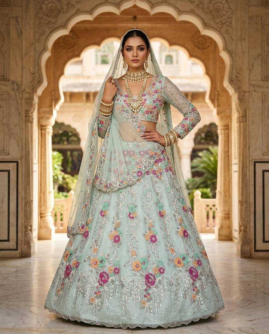 YNF Wholesale Organza Silk Embroidered Lehenga  | Surat Manufacturer