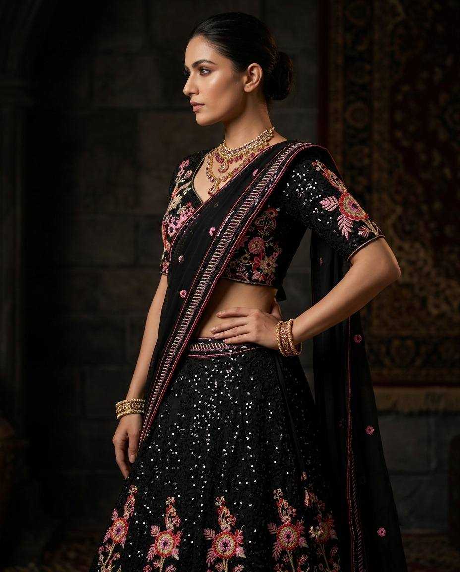 YNF Wholesale Faux Georgette Embroidered Lehenga  | Surat Manufacturer
