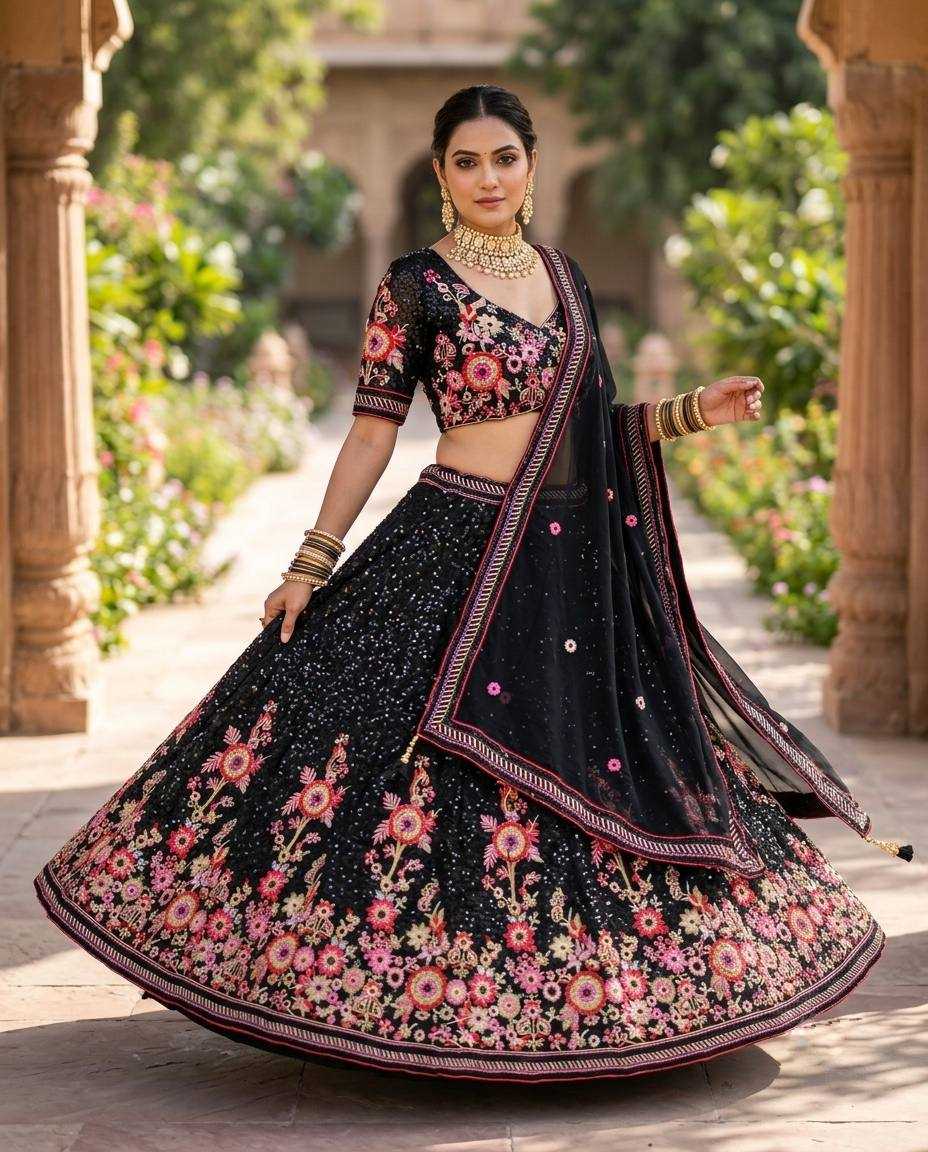 YNF Wholesale Faux Georgette Embroidered Lehenga  | Surat Manufacturer