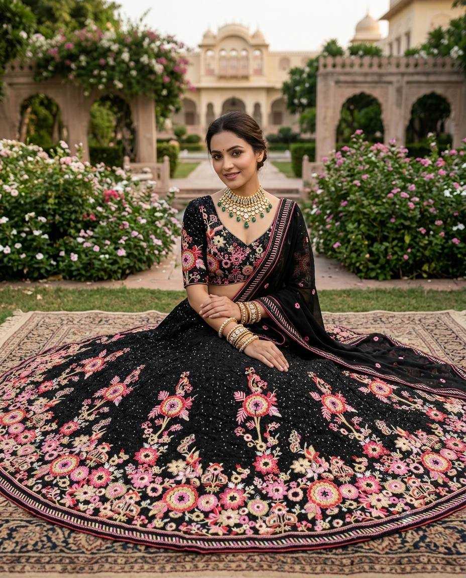 YNF Wholesale Faux Georgette Embroidered Lehenga  | Surat Manufacturer