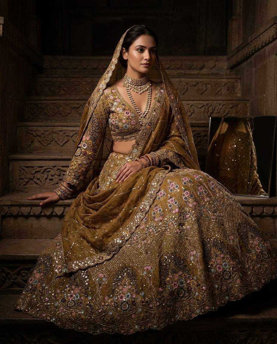 YNF Wholesale Soft Gold Crush Designer Lehenga  | Surat Manufacturer