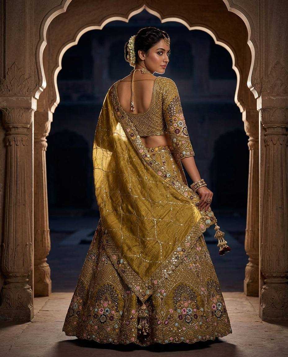 YNF Wholesale Soft Gold Crush Designer Lehenga  | Surat Manufacturer