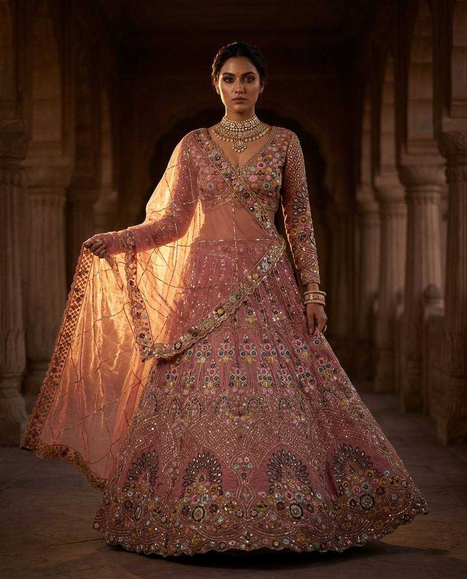 YNF Wholesale Soft Gold Crush Designer Lehenga  | Surat Manufacturer