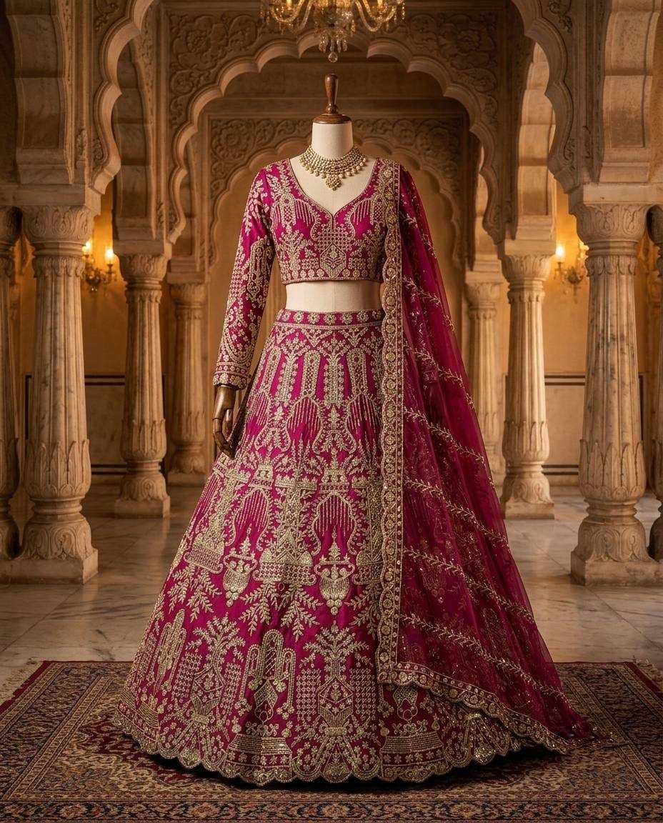 YNF Wholesale Butterfly Net Wedding Lehenga  | Surat Manufacturer