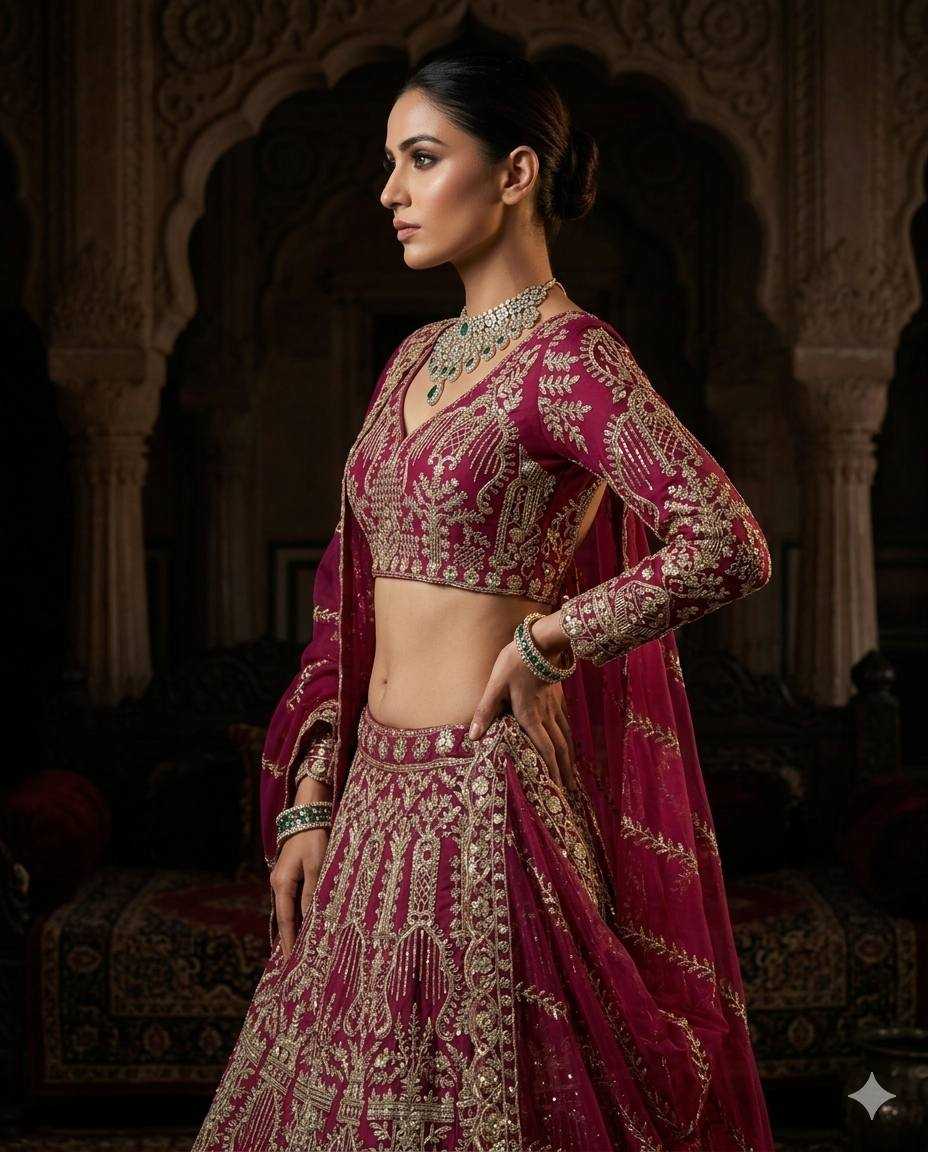 YNF Wholesale Butterfly Net Wedding Lehenga  | Surat Manufacturer