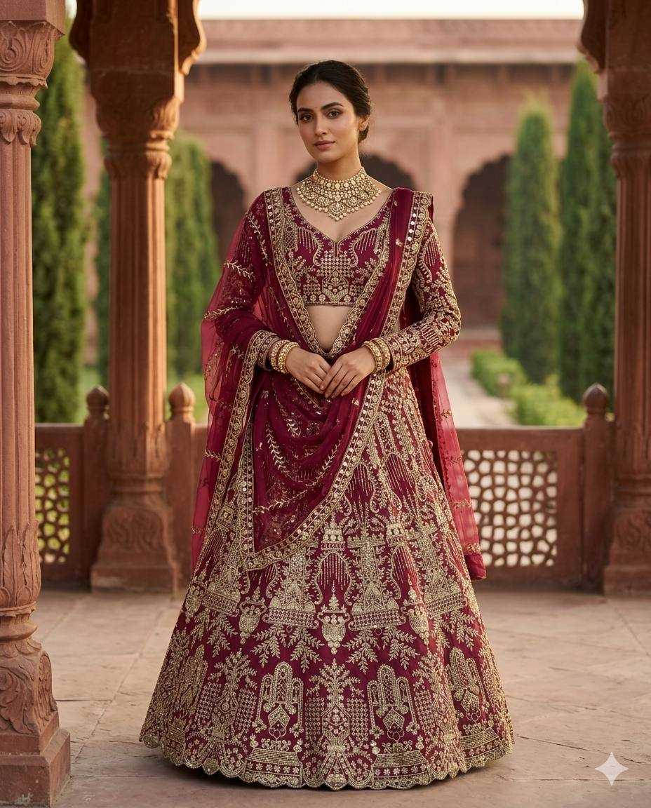 YNF Wholesale Butterfly Net Wedding Lehenga  | Surat Manufacturer