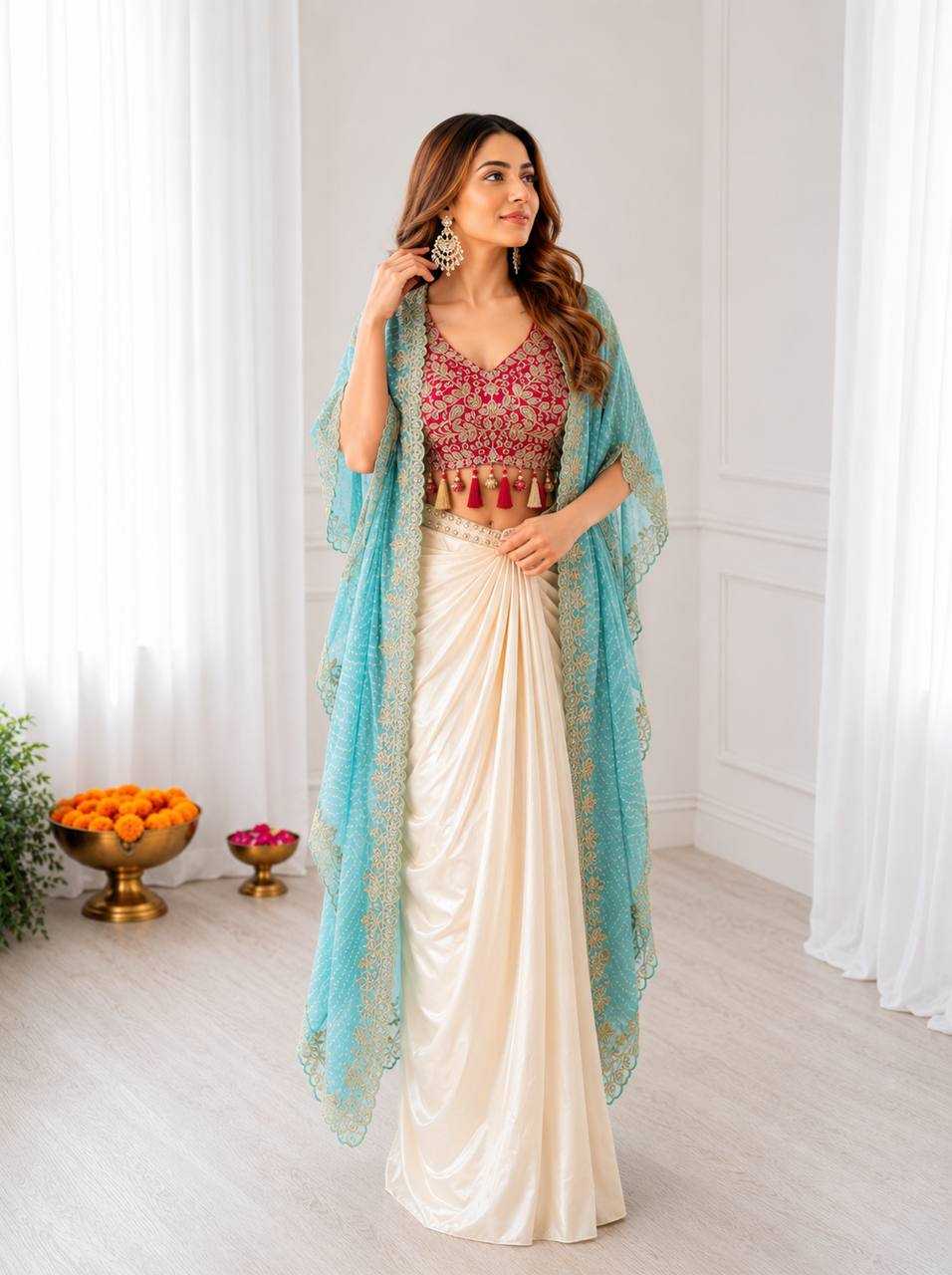 YNF Wholesale Crepe Silk Indo Western Dresses KESH514 48 | Surat Manufacturer