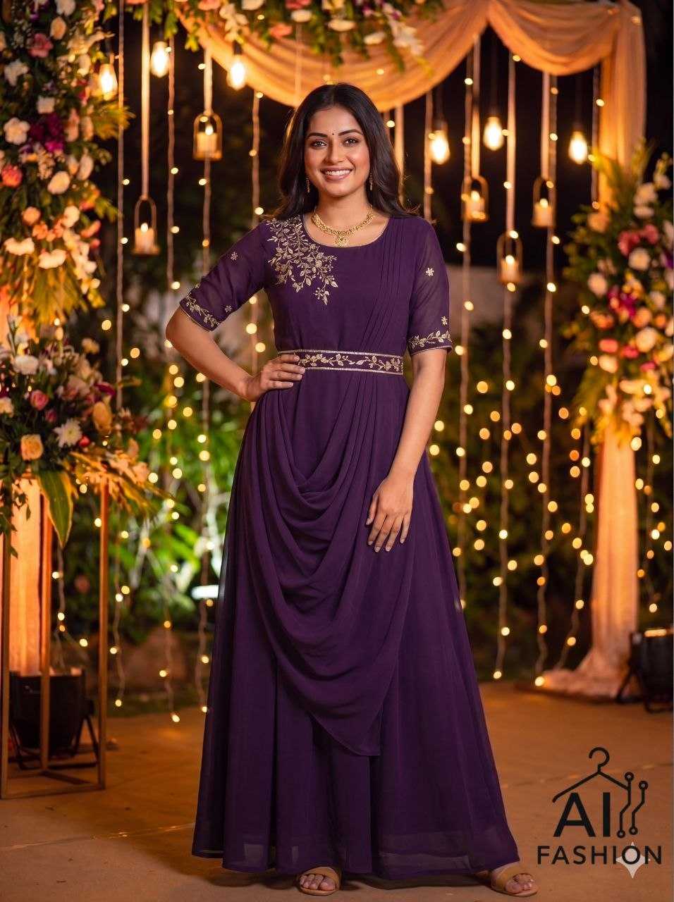 YNF Wholesale Georgette Georgette Gown  | Surat Manufacturer