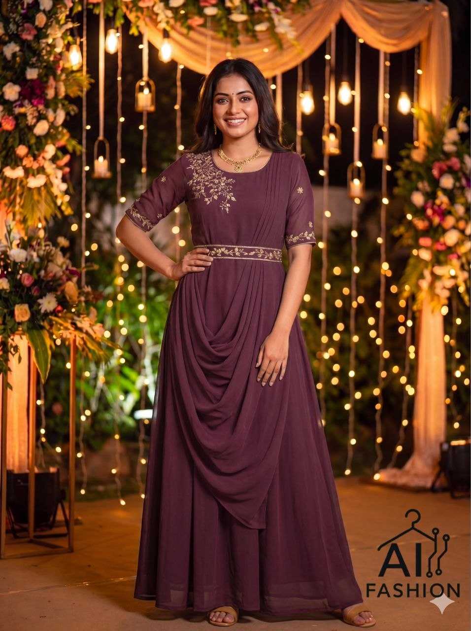 YNF Wholesale Georgette Georgette Gown  | Surat Manufacturer