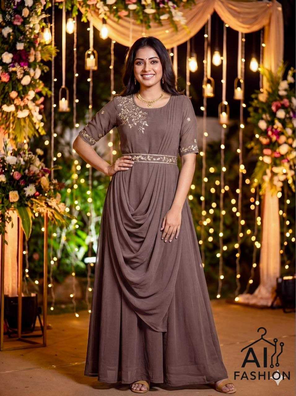 YNF Wholesale Georgette Georgette Gown  | Surat Manufacturer