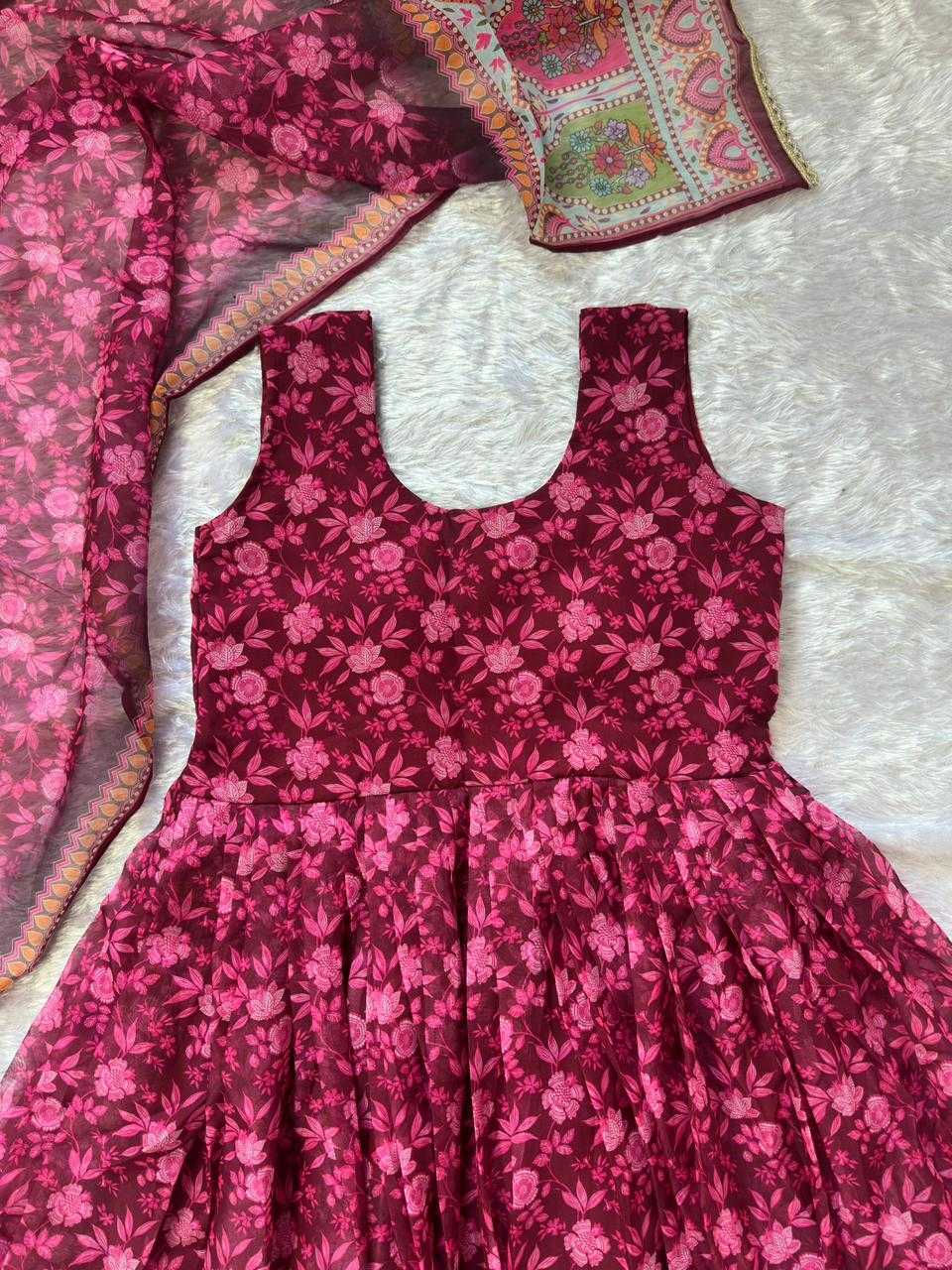 YNF Wholesale Organza Printed Gowns  | Surat Manufacturer