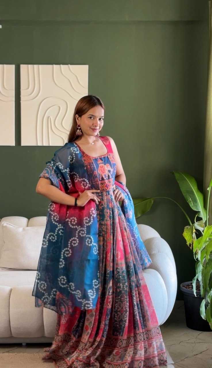 YNF Wholesale Organza Printed Gowns KESH522 KR : 122 | Surat Manufacturer
