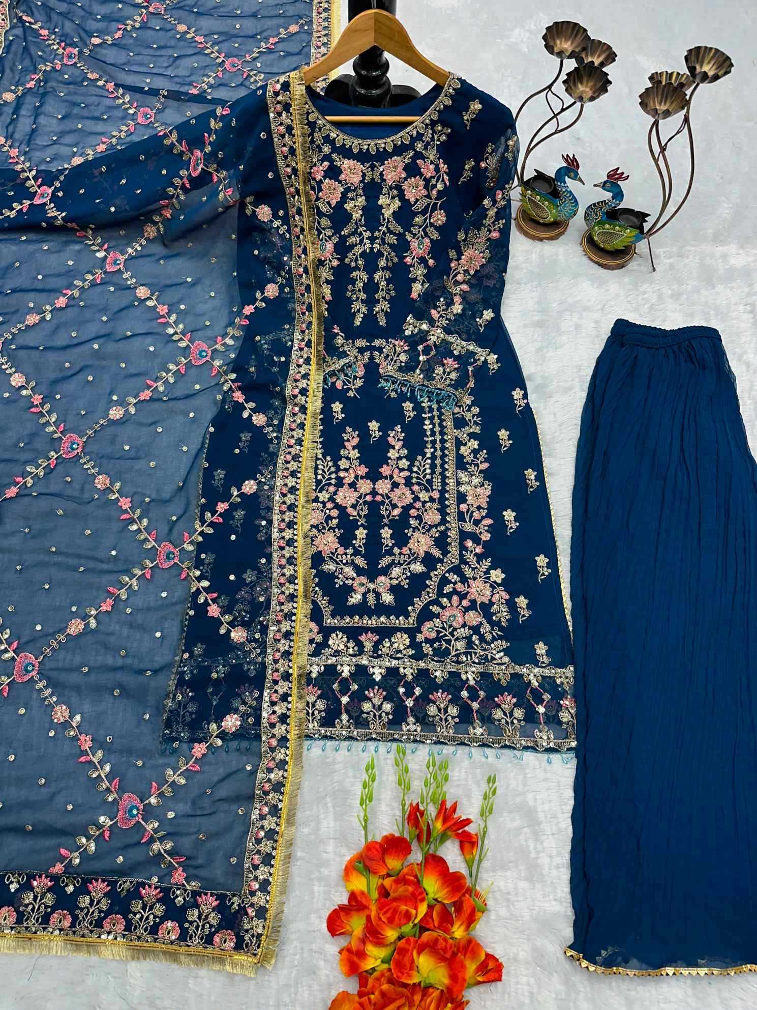 YNF Wholesale Georgette Indo Western Dresses  | Surat Manufacturer