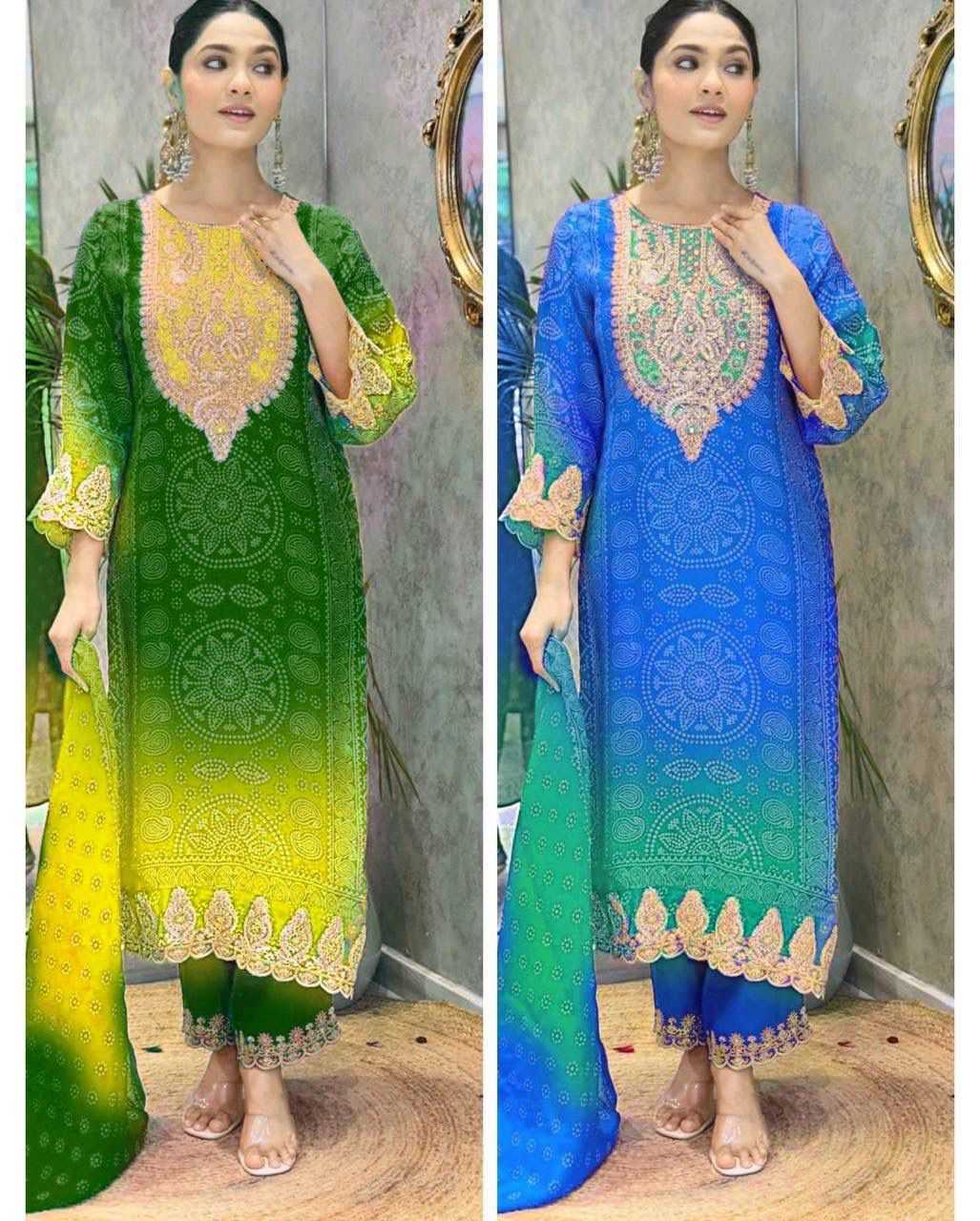 YNF Wholesale Chinon Printed Kurtis  | Surat Manufacturer
