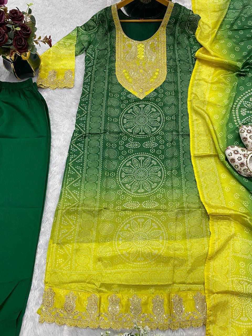 YNF Wholesale Chinon Printed Kurtis  | Surat Manufacturer