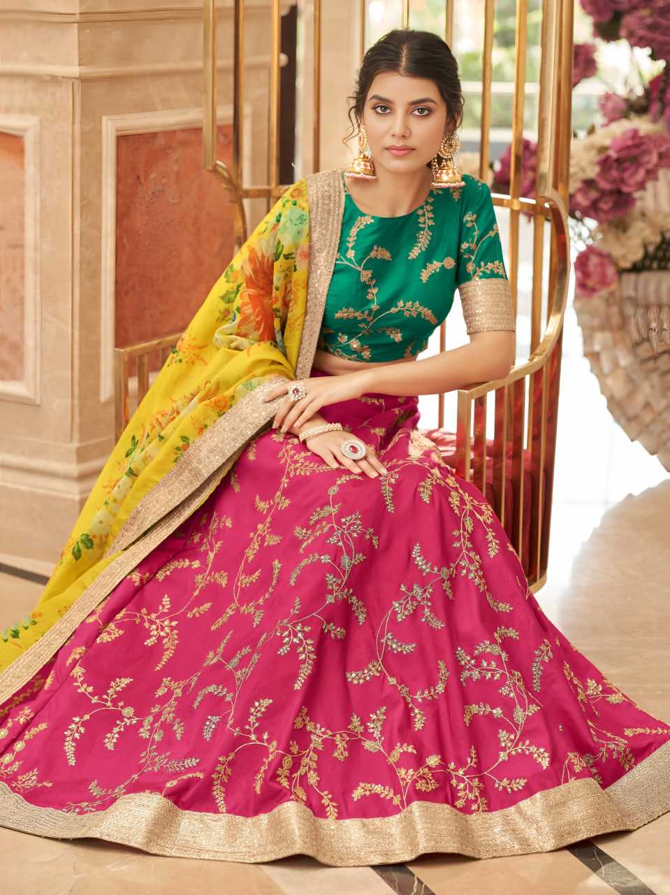 YNF Wholesale Art Silk Embroidered Lehenga  | Surat Manufacturer