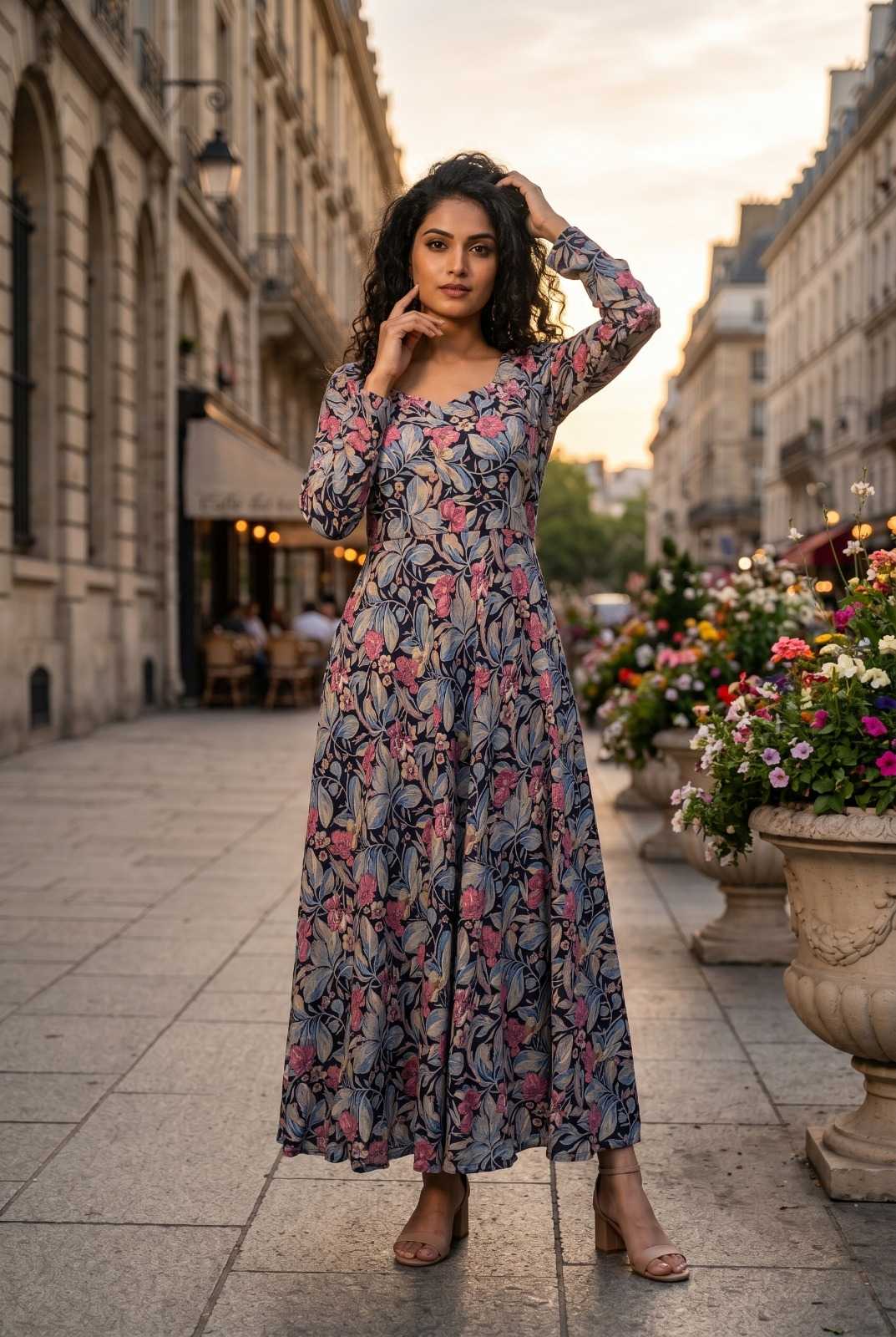 YNF Wholesale Georgette Printed Dresses  | Surat Manufacturer
