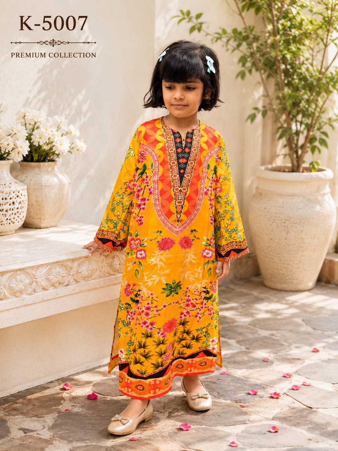 YNF Wholesale Satin Kids Gown  | Surat Manufacturer