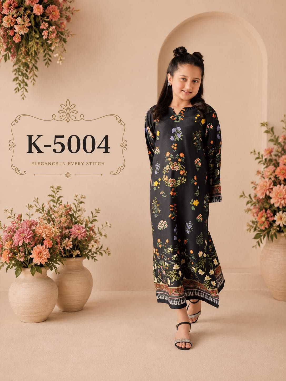 YNF Wholesale Satin Kids Gown  | Surat Manufacturer