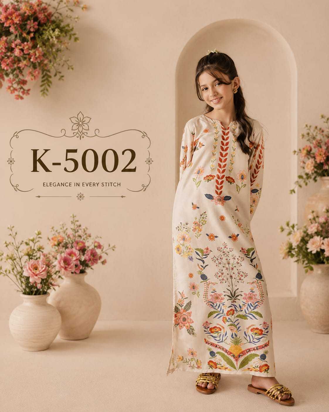 YNF Wholesale Satin Kids Gown  | Surat Manufacturer