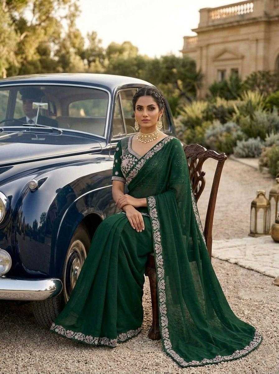 YNF Wholesale Malay Satin Silk Party Wear Sarees  | Surat Manufacturer