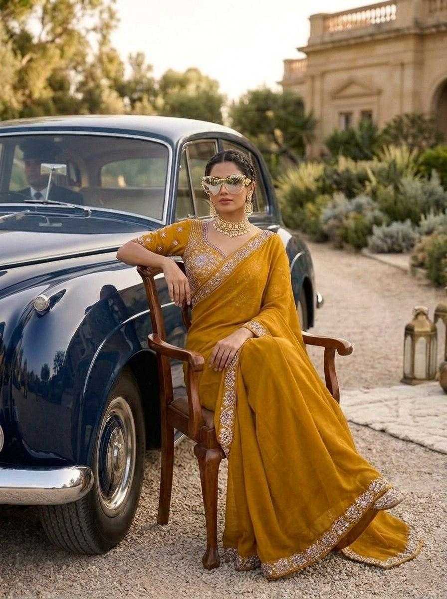 YNF Wholesale Malay Satin Silk Party Wear Sarees  | Surat Manufacturer