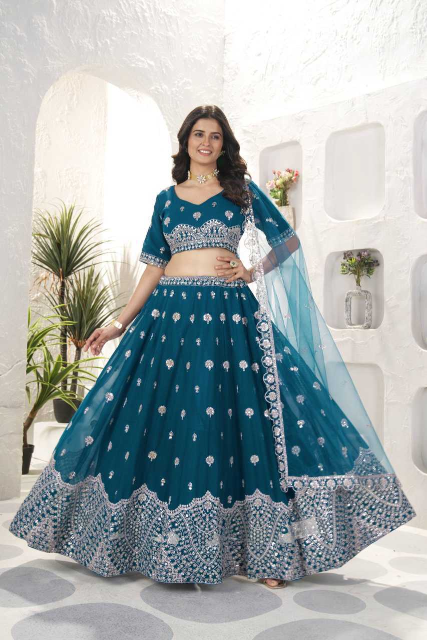 YNF Wholesale Butterfly Net Wedding Lehenga  | Surat Manufacturer