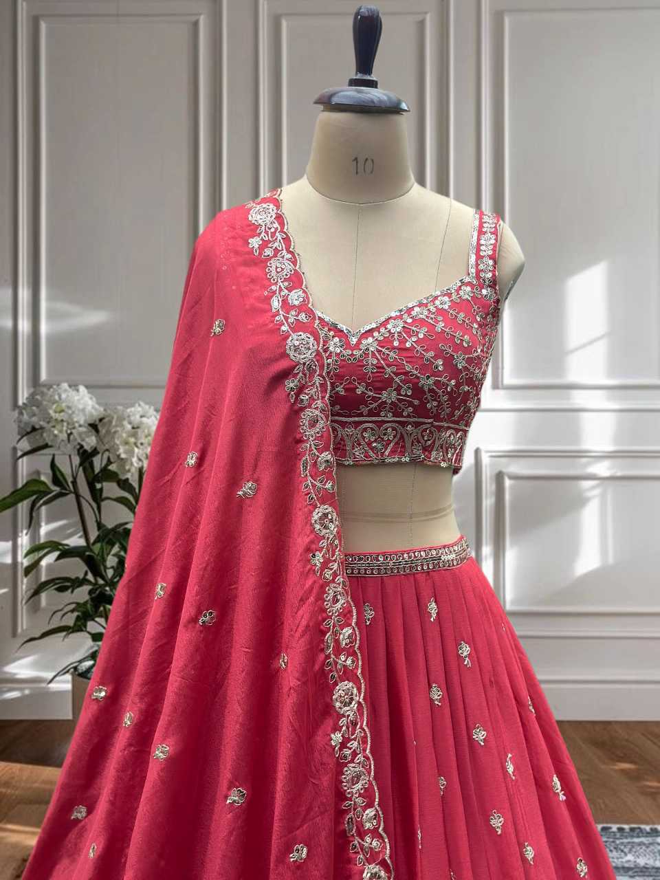 YNF Wholesale Chinon Embroidered Lehenga  | Surat Manufacturer