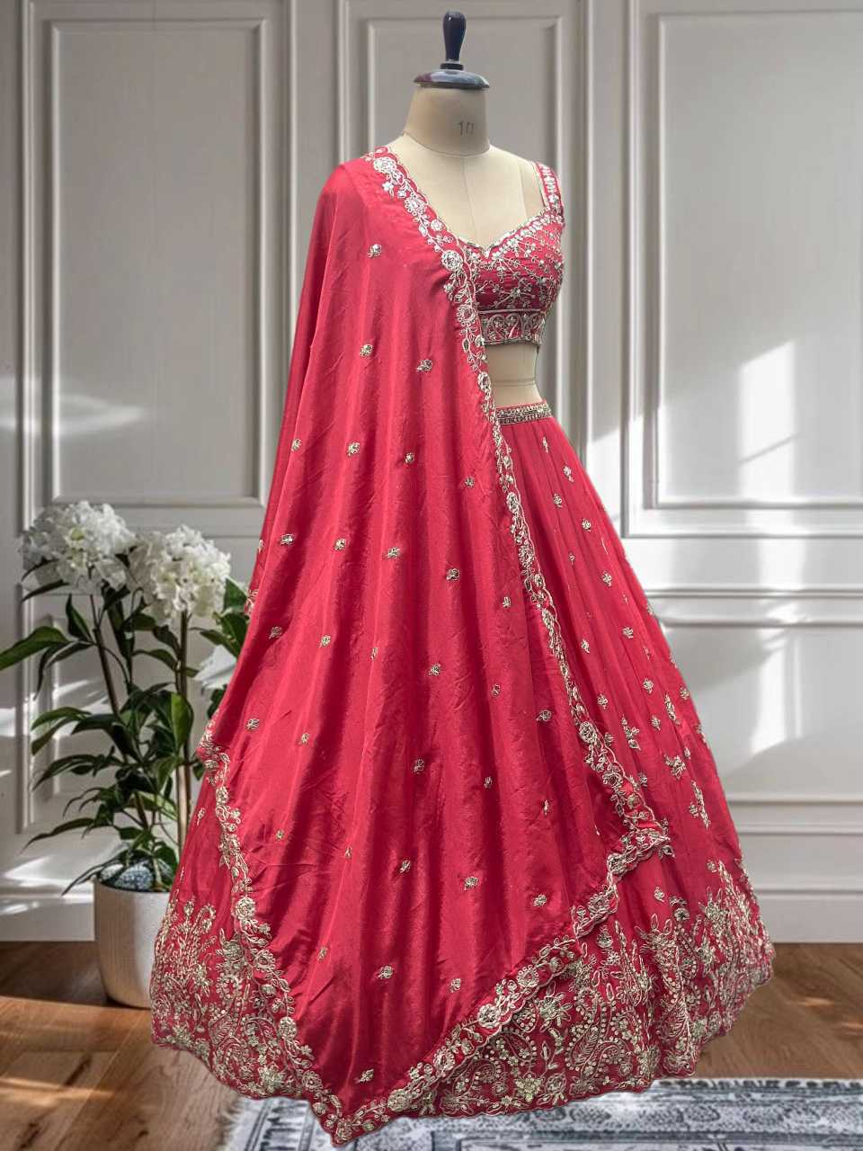 YNF Wholesale Chinon Embroidered Lehenga  | Surat Manufacturer