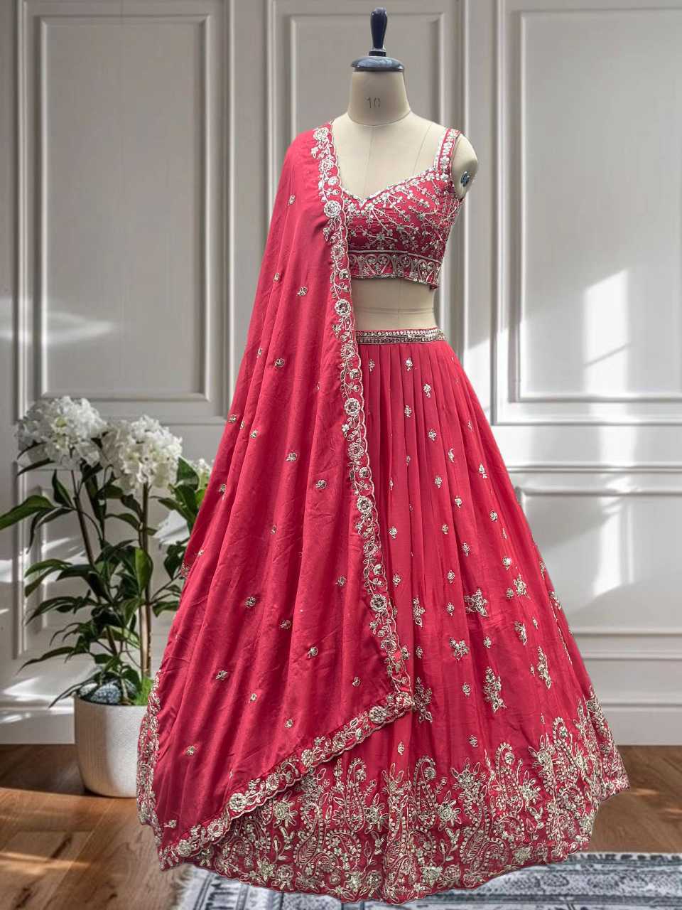 YNF Wholesale Chinon Embroidered Lehenga  | Surat Manufacturer