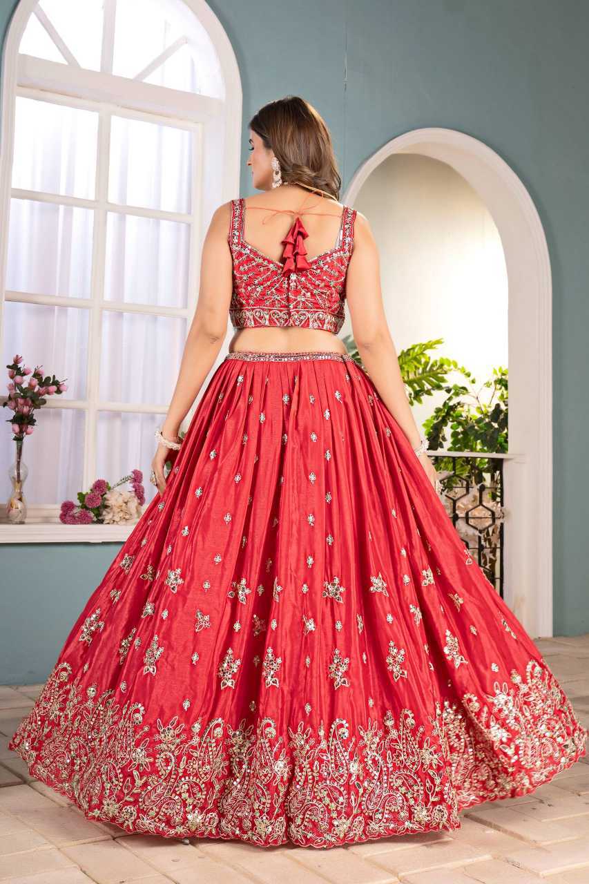 YNF Wholesale Chinon Embroidered Lehenga  | Surat Manufacturer