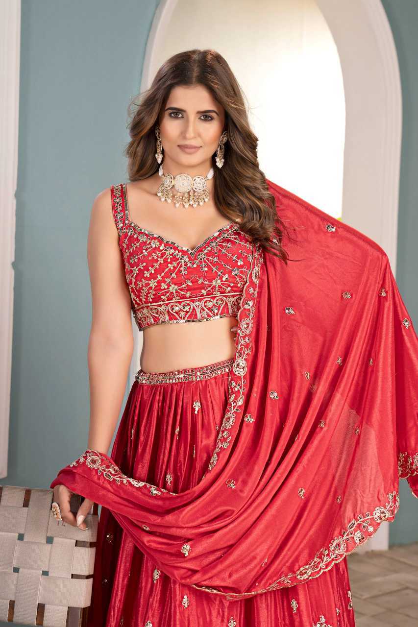 YNF Wholesale Chinon Embroidered Lehenga  | Surat Manufacturer