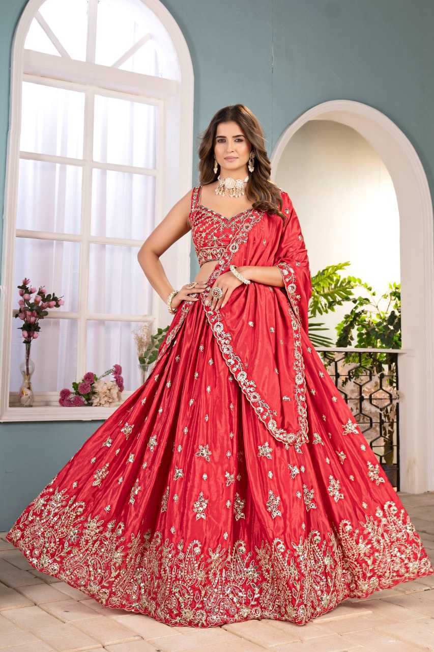 YNF Wholesale Chinon Embroidered Lehenga  | Surat Manufacturer