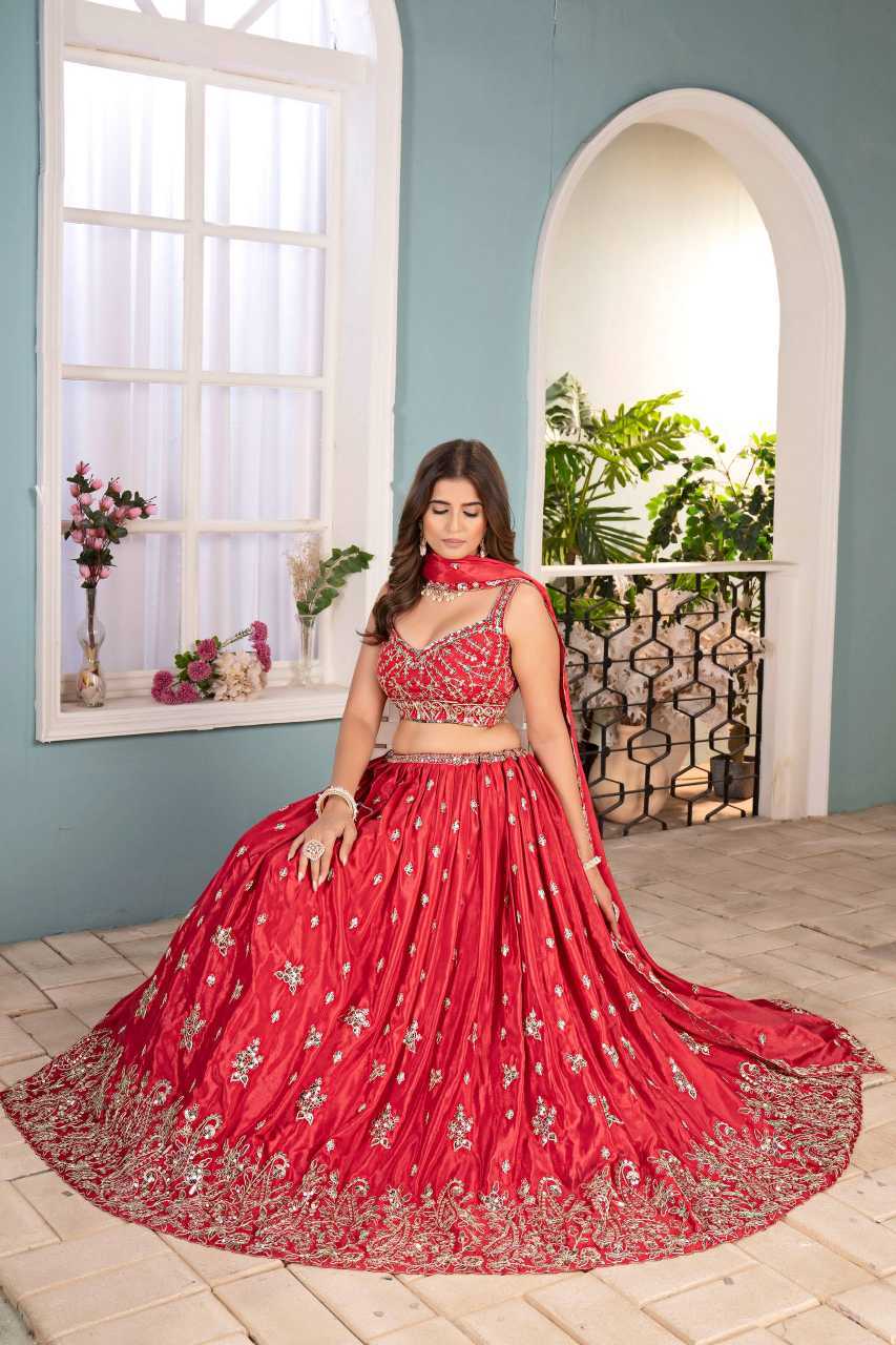 YNF Wholesale Chinon Embroidered Lehenga  | Surat Manufacturer