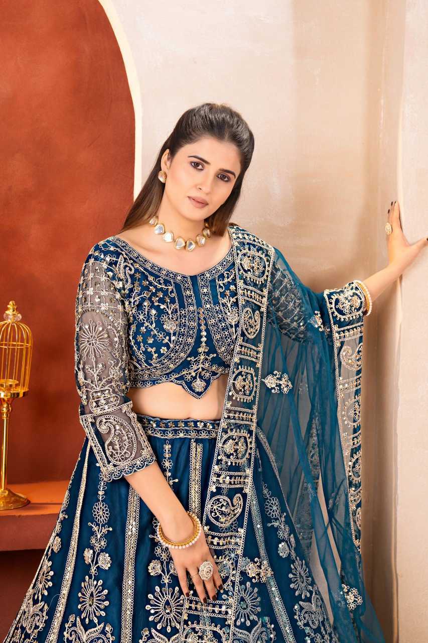 YNF Wholesale Butterfly Net Embroidered Lehenga  | Surat Manufacturer