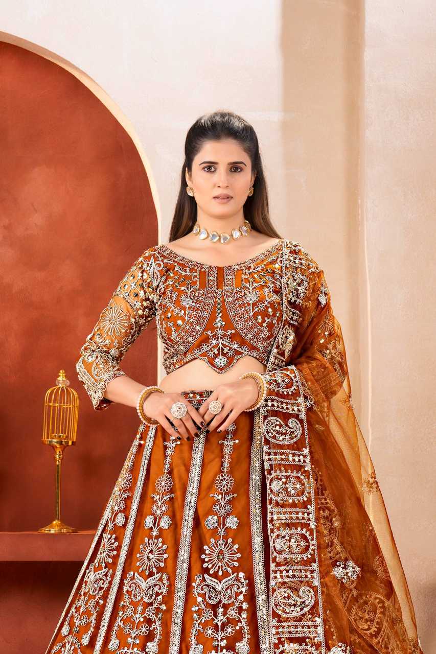 YNF Wholesale Butterfly Net Embroidered Lehenga  | Surat Manufacturer