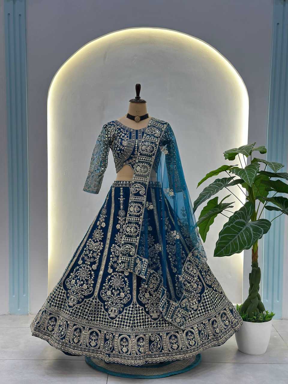 YNF Wholesale Butterfly Net Embroidered Lehenga  | Surat Manufacturer